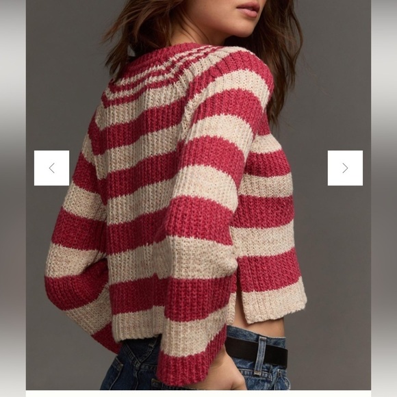 Anthropologie Pilcro Bell-Sleeve Henley Sweater like new size large - Picture 3 of 10